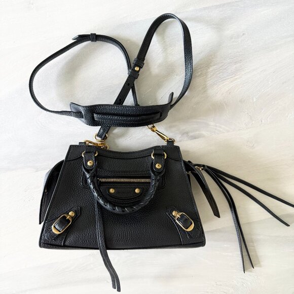 Balenciaga Mini City Bag in Grained Black Calfskin with Gold Hardware - Picture 2 of 7